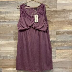 Fee et Rit NWT purple twist front  dress 14